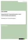 Título: Linguistische Gesprächsanalyse einer Unterrichtskommunikation