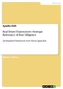 Titre: Real Estate Transactions. Strategic Relevance of Due Diligence