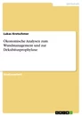 Titel: Ökonomische Analysen zum Wundmanagement und zur Dekubitusprophylaxe