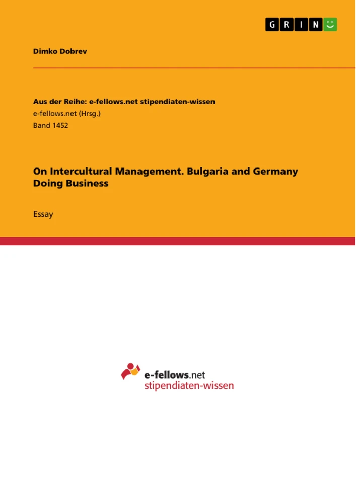 Titre: On Intercultural Management. Bulgaria and Germany Doing Business