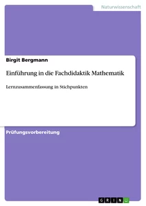Título: Einführung in die Fachdidaktik Mathematik