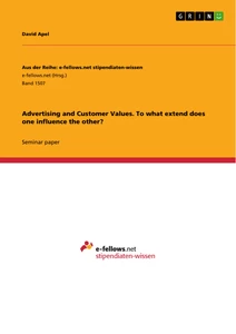 Titel: Advertising and Customer Values. To what extend does one influence the other?