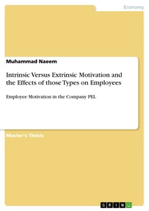 Title: Intrinsic Versus Extrinsic Motivation and the Effects of those Types on Employees