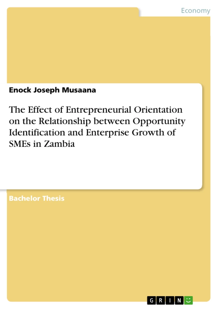 Titel: The Effect of Entrepreneurial Orientation on the Relationship between Opportunity Identification and Enterprise Growth of SMEs in Zambia