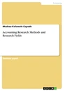 Titre: Accounting Research Methods and Research Fields