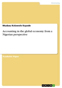 Title: Accounting in the global economy from a Nigerian perspective