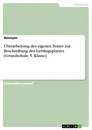 Title: Überarbeitung des eigenen Textes zur Beschreibung des Lieblingsplatzes (Grundschule, 5. Klasse)