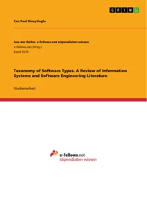 Title: Taxonomy of Software Types. A Review of Information Systems and Software Engineering Literature
