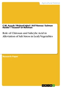 Title: Role of Chitosan and Salicylic Acid in Alleviation of Salt Stress in Leafy Vegetables