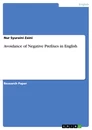Titel: Avoidance of Negative Prefixes in English