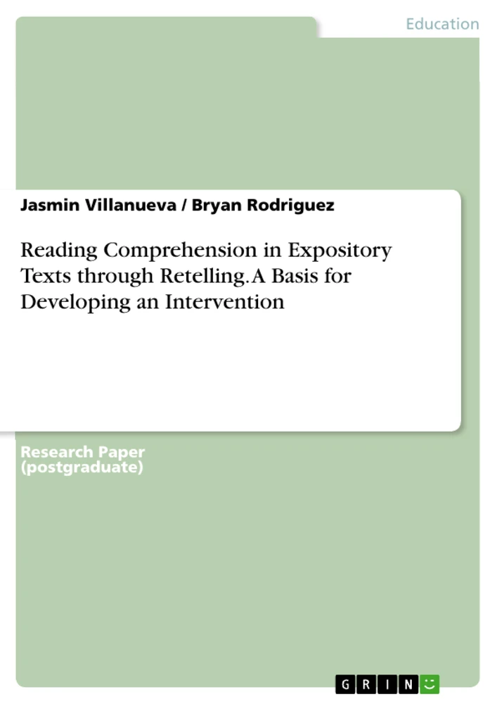 Title: Reading Comprehension in Expository Texts through Retelling. A Basis for Developing an Intervention