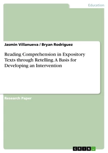 Titel: Reading Comprehension in Expository Texts through Retelling. A Basis for Developing an Intervention