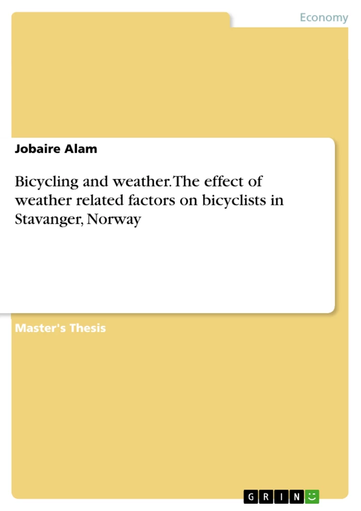 Titre: Bicycling and weather. The effect of weather related factors on bicyclists in Stavanger, Norway