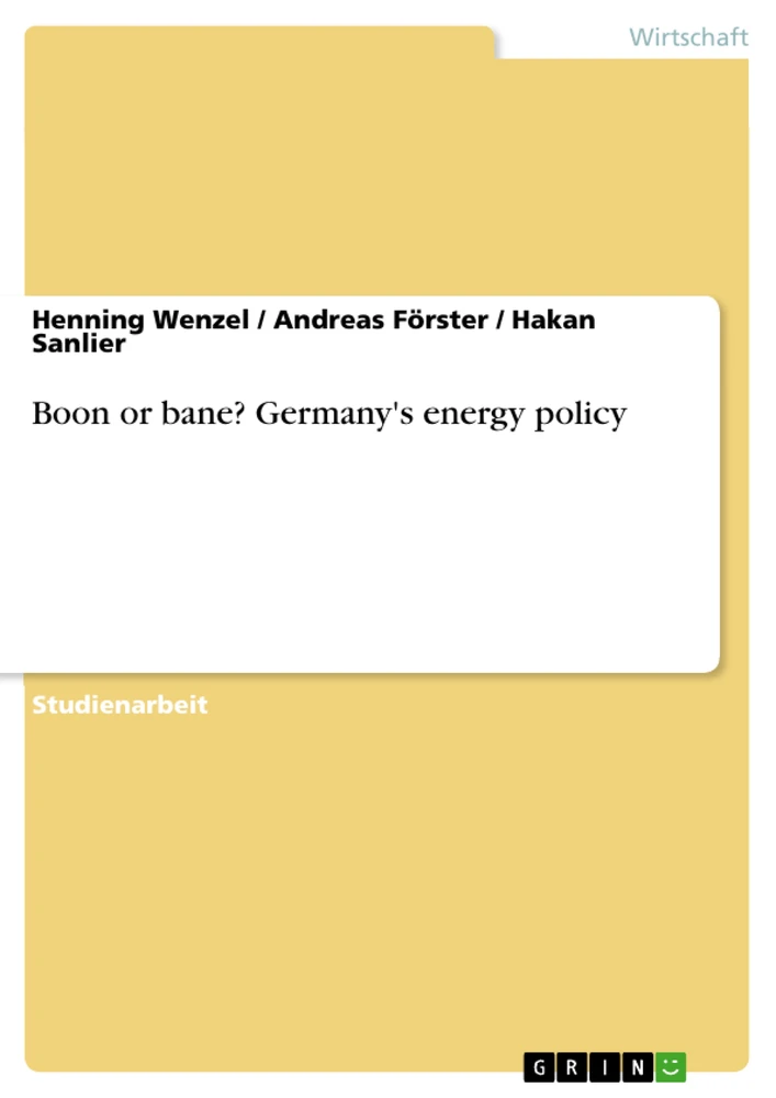Titel: Boon or bane? Germany's energy policy