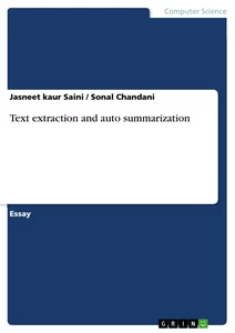Título: Text extraction and auto summarization
