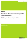 Titre: Sprachliche Phänomene und Strategien bei Shitstorms im Netz