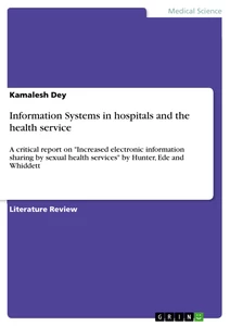 Titre: Information Systems in hospitals and the health service