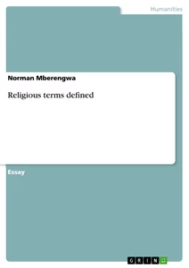 Titel: Religious terms defined