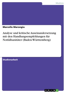 Titel: Analyse und kritische Auseinandersetzung mit den Handlungsempfehlungen für Notfallsanitäter (Baden-Württemberg)