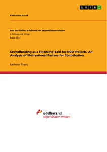Titel: Crowdfunding as a Financing Tool for NGO Projects. An Analysis of Motivational Factors for Contribution