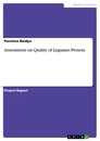 Titre: Assessment on Quality of Legumes Protein