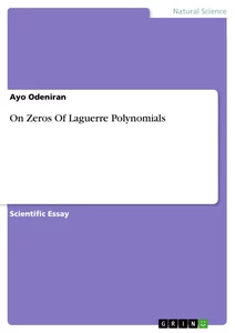 Titre: On Zeros Of Laguerre Polynomials