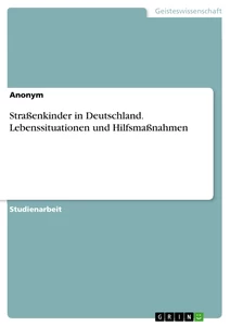 Titel: Straßenkinder in Deutschland. Lebenssituationen und Hilfsmaßnahmen