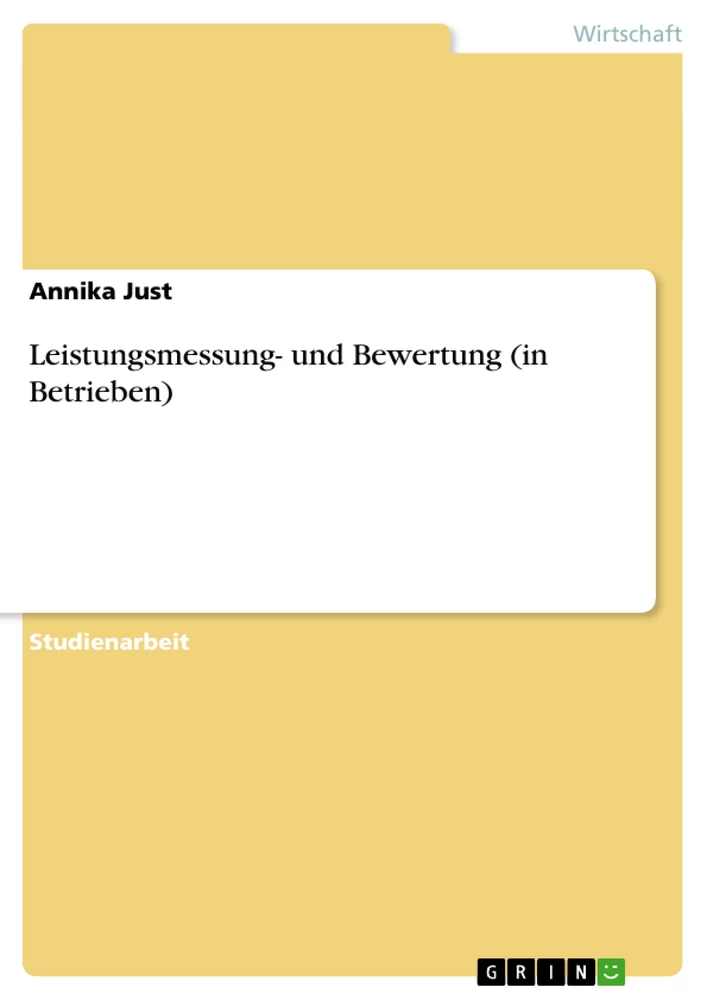 Title: Leistungsmessung- und Bewertung (in Betrieben)