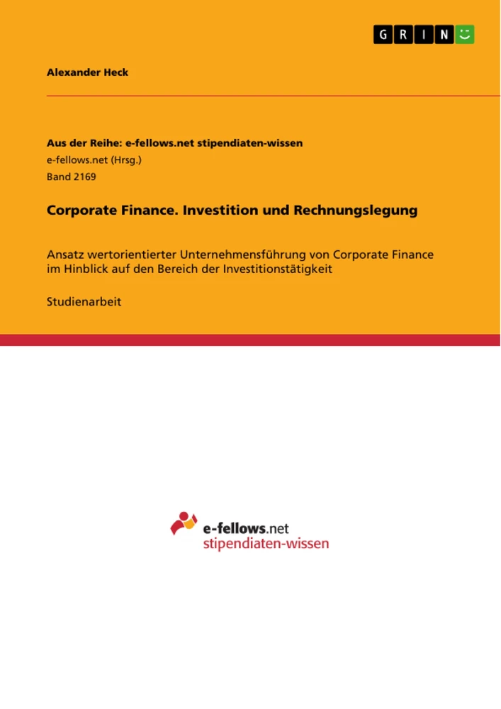 Title: Corporate Finance. Investition und Rechnungslegung