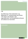 Título: Eva Ibbotsons "Das Geheimnis von Bahnsteig 13". Ausarbeitung zum Thema "Der Sinn in der Kinder- und Jugendliteratur" mit beispielhaftem Einsatz als Lektüre im Unterricht