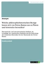 Título: Welche philosophiehistorischen Bezüge lassen sich von Petrus Ramus aus zu Platon und Aristoteles herstellen?