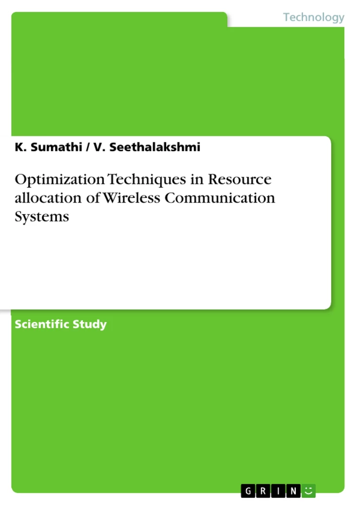 Titel: Optimization Techniques in Resource allocation of Wireless Communication Systems