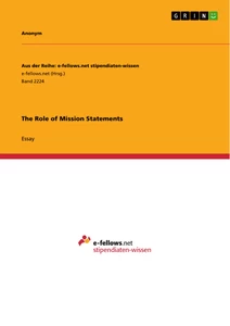 Titel: The Role of Mission Statements