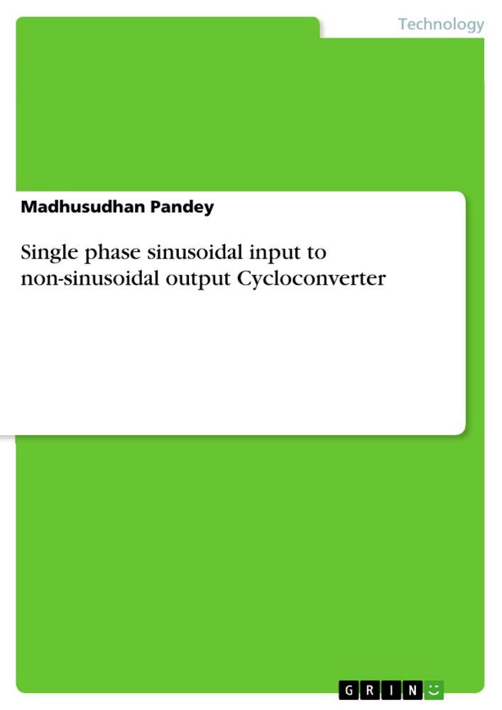 Título: Single phase sinusoidal input to non-sinusoidal output Cycloconverter