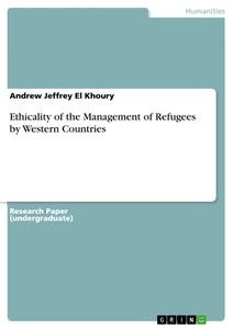 Titre: Ethicality of the Management of Refugees by Western Countries
