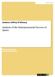 Titel: Analysis of the Entrepreneurial Success of Spanx
