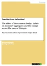 Titel: The effect of Government budget deficit on monetary aggregates and the foreign sector. The case of Ethiopia