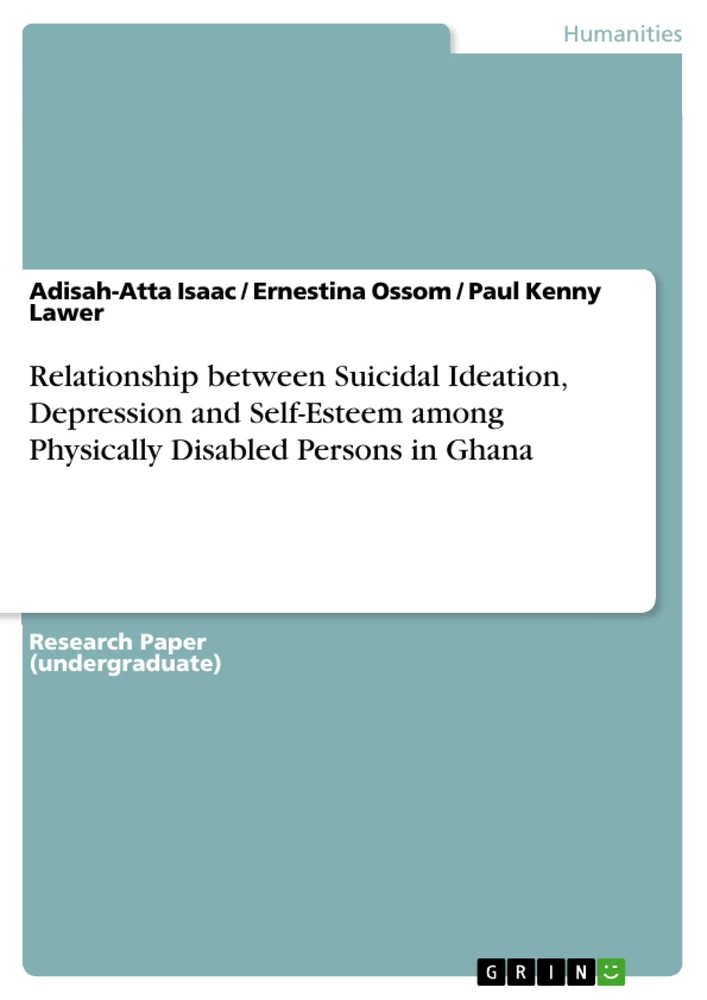 Título: Relationship between Suicidal Ideation, Depression and Self-Esteem among Physically Disabled Persons in Ghana