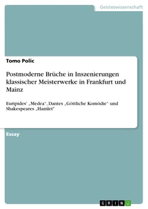 Título: Postmoderne Brüche in Inszenierungen klassischer Meisterwerke in Frankfurt und Mainz