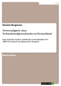 Título: Notwendigkeit eines Verbandsstrafgesetzbuches in Deutschland