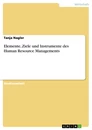 Título: Elemente, Ziele und Instrumente des Human Resource Managements