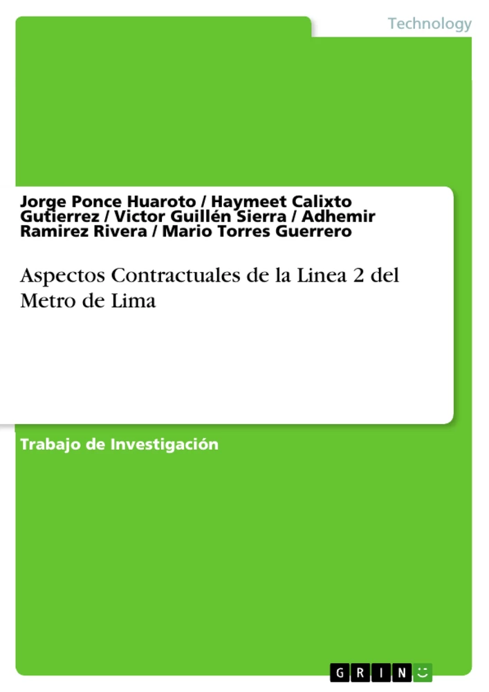 Titel: Aspectos Contractuales de la Linea 2 del Metro de Lima
