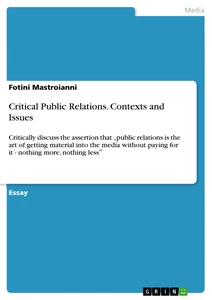 Título: Critical Public Relations. Contexts and Issues