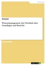 Title: Wissensmanagement. Ein Überblick über Grundlagen und Bereiche