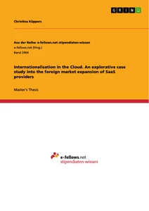 Title: Internationalisation in the Cloud. An explorative case study into the foreign market expansion of SaaS providers