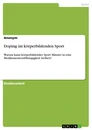 Title: Doping im körperbildenden Sport