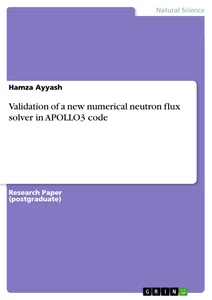 Title: Validation of a new numerical neutron flux solver in APOLLO3 code