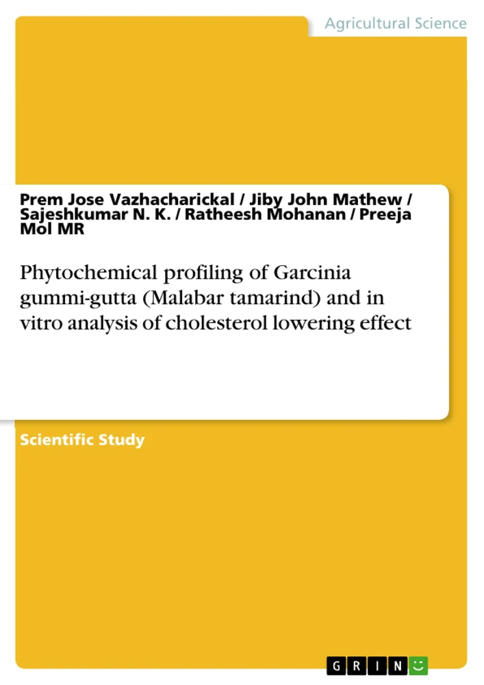Title: Phytochemical profiling of Garcinia gummi-gutta (Malabar tamarind) and in vitro analysis of cholesterol lowering effect