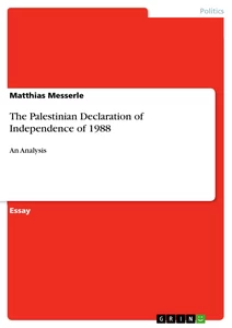 Title: The Palestinian Declaration of Independence of 1988