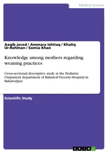 Title: Knowledge among mothers regarding weaning practices
